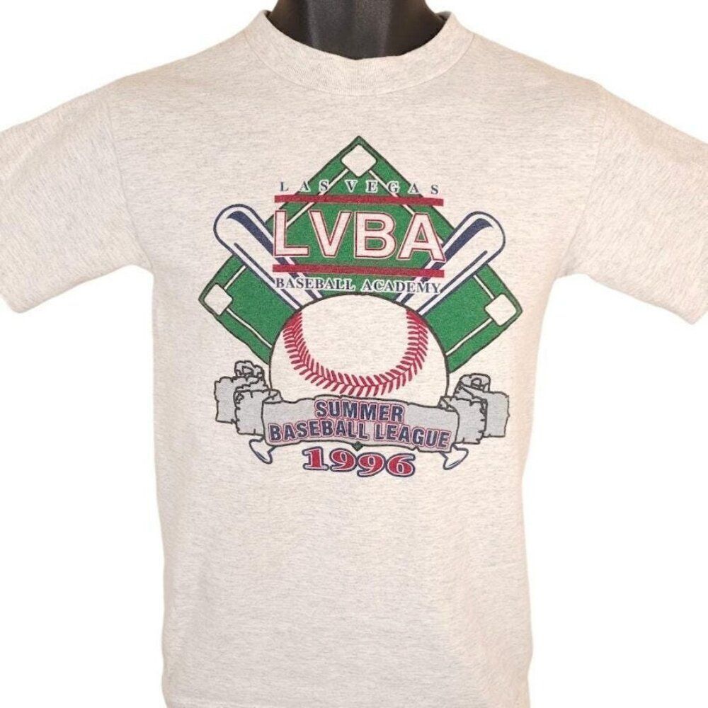 Vintage Las Vegas Baseball Academy Mens Size XS Gray 90s 1996 LVBA Summer Camp